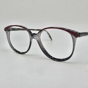 Alain Mikli Paris 049 984 Red Marble Black Clear Stripe Eyeglasses Frame France